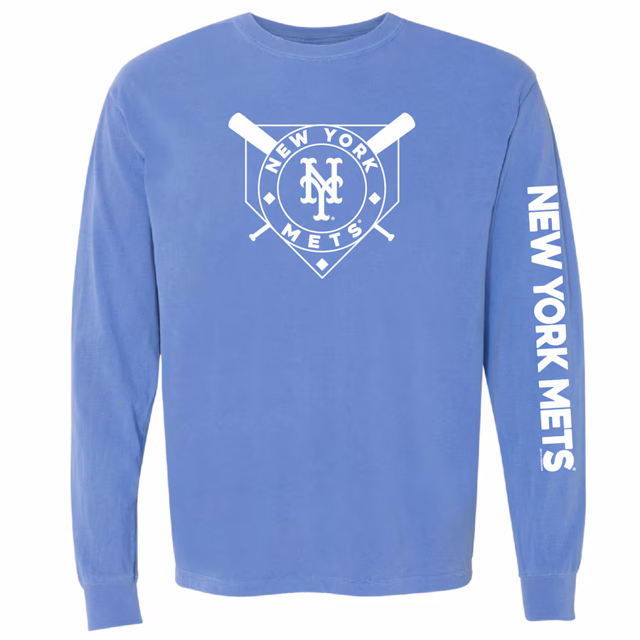 Women's New York Mets Soft as a Grape Royal Pigment Dye Long Sleeve T-Shirt - ujerseystore