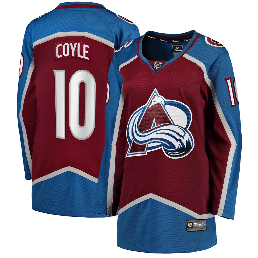 Women's Colorado Avalanche Charlie Coyle Fanatics Burgundy Home Breakaway Player Jersey - ujerseystore