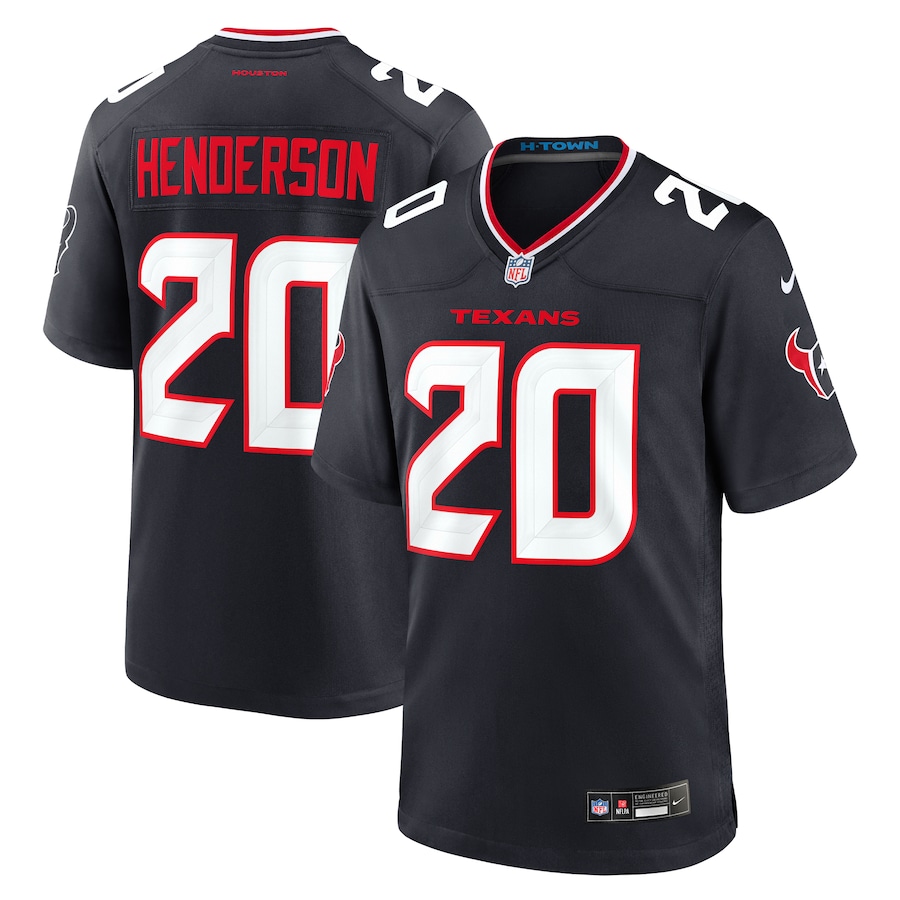 Men's Houston Texans C.J. Henderson Nike  Navy Team Game Jersey - ujerseystore