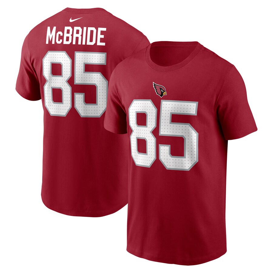 Men's Arizona Cardinals Trey McBride Nike Cardinal Name & Number T-Shirt - ujerseystore