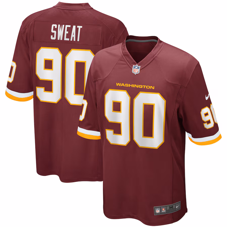 Men's Washington Football Team Montez Sweat Nike Burgundy Game Jersey - ujerseystore