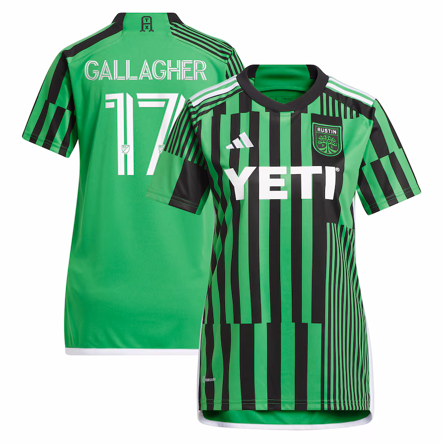 Women's Austin FC Jon Gallagher adidas Green 2024 Las Voces Kit Replica Player Jersey - ujerseystore