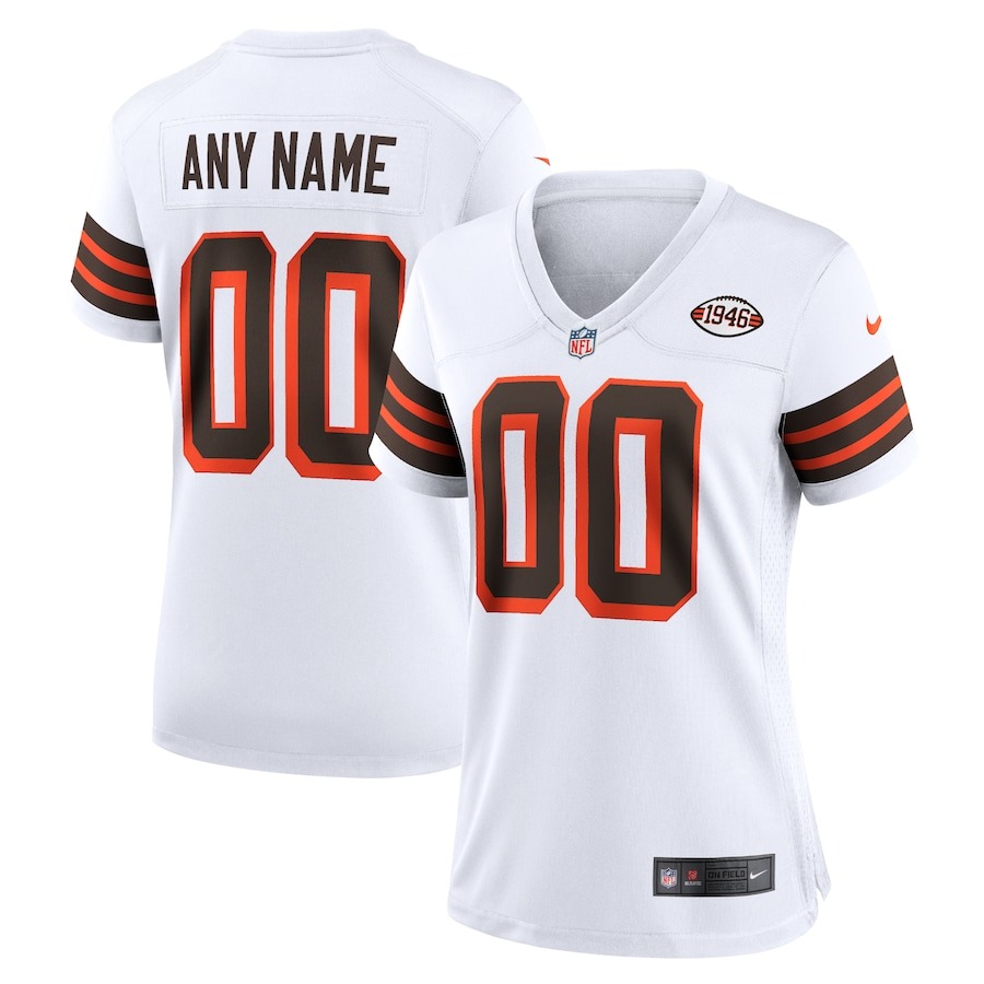 Women's Cleveland Browns Nike White 1946 Collection Alternate Custom Jersey - ujerseystore
