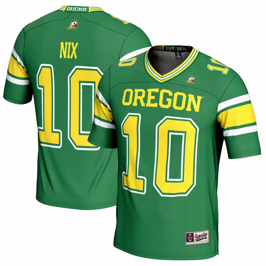 Bo Nix Oregon Ducks GameDay Greats Youth NIL Player Football Jersey - Green - ujerseystore