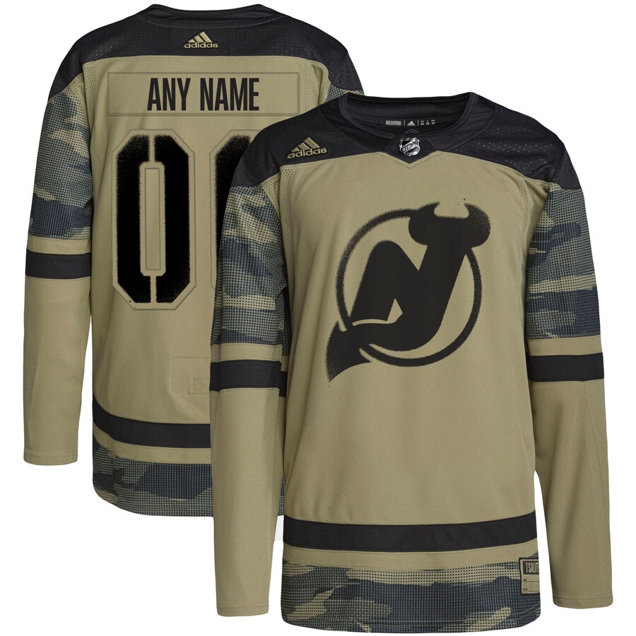Men's New Jersey Devils adidas Camo Military Appreciation Team Authentic Custom Practice Jersey - ujerseystore