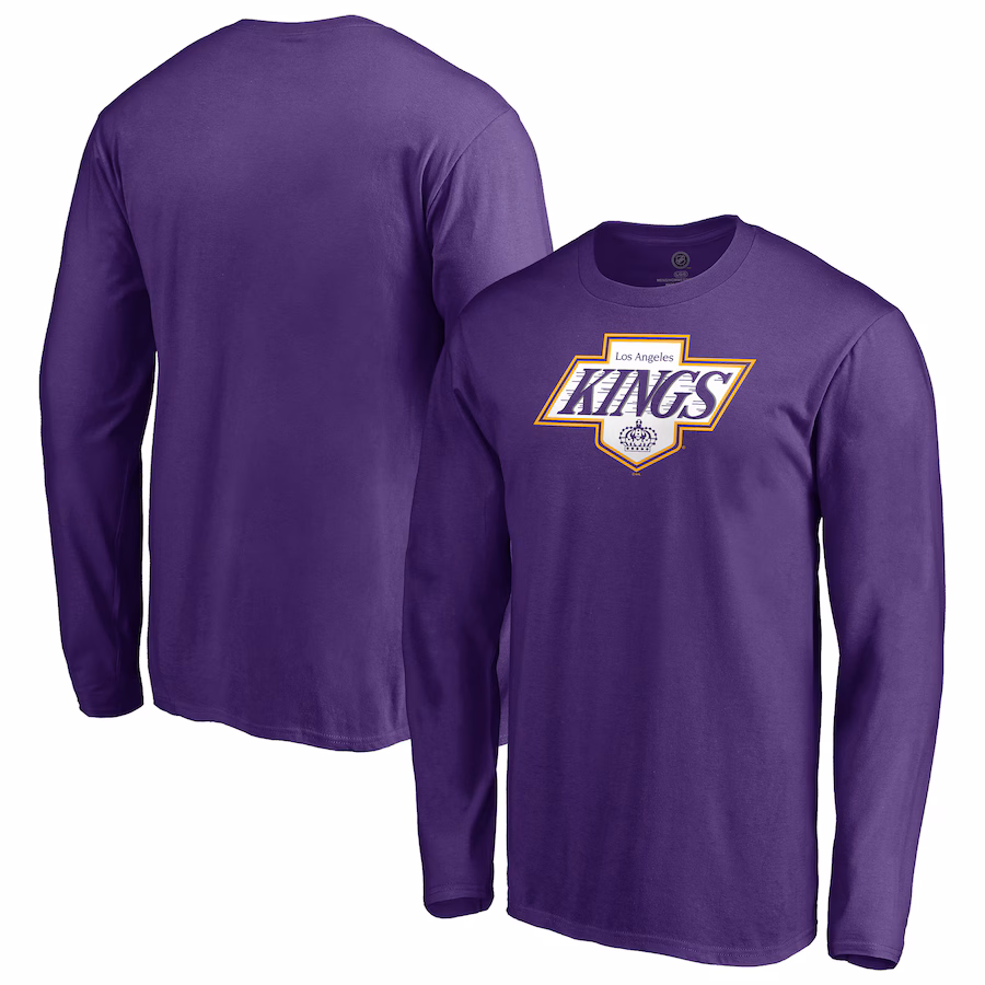 Men's Los Angeles Kings Purple Special Edition Primary Logo Long Sleeve T-Shirt - ujerseystore