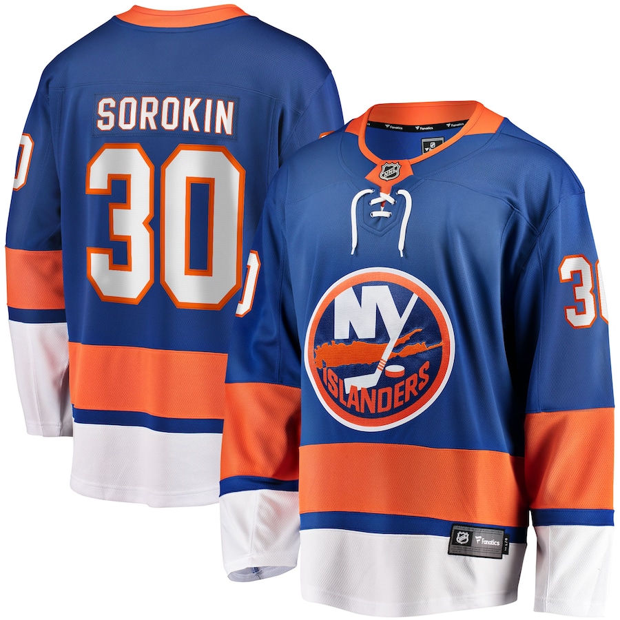Men's New York Islanders Ilya Sorokin Fanatics Royal Home Breakaway Player Jersey - ujerseystore