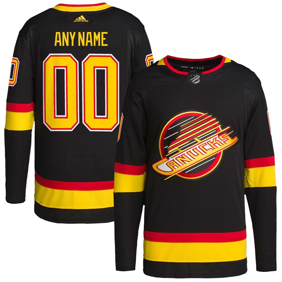 Men's Vancouver Canucks adidas Black Retro Primegreen Authentic Pro Custom Jersey - ujerseystore