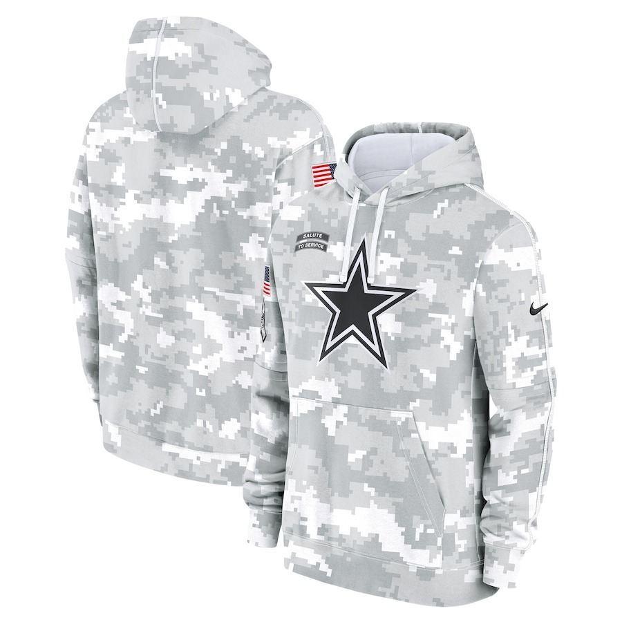 Men's Dallas Cowboys Nike Arctic Camo 2024 Salute to Service Club Fleece Pullover Hoodie - ujerseystore