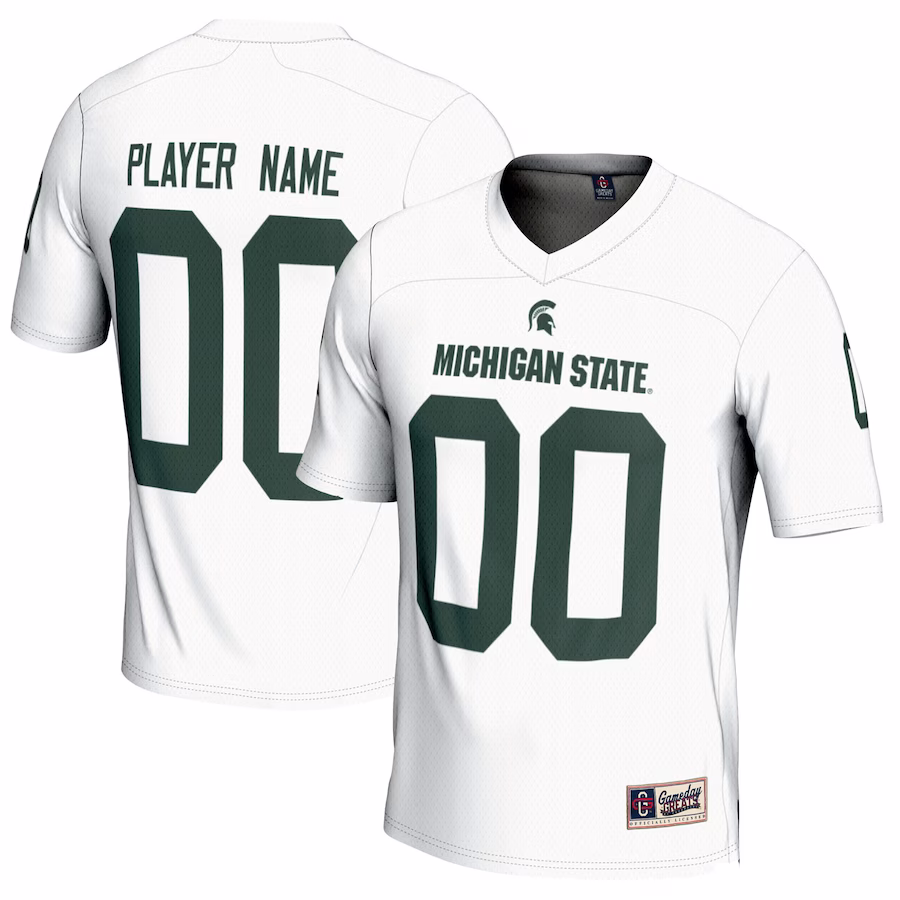 Michigan State Spartans GameDay Greats Youth NIL Pick-A-Player Football Jersey - White - ujerseystore