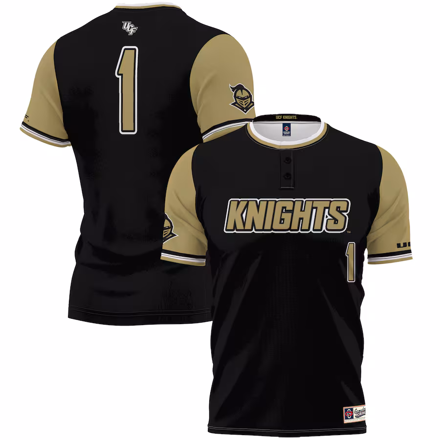 #1 UCF Knights GameDay Greats Youth Lightweight Softball Jersey - Black - ujerseystore