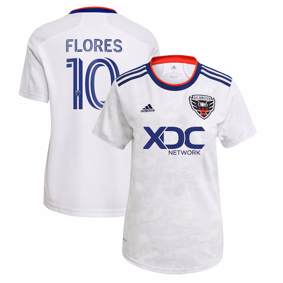 Women's D.C. United Edison Flores adidas White 2022 The Marble Replica Player Jersey - ujerseystore