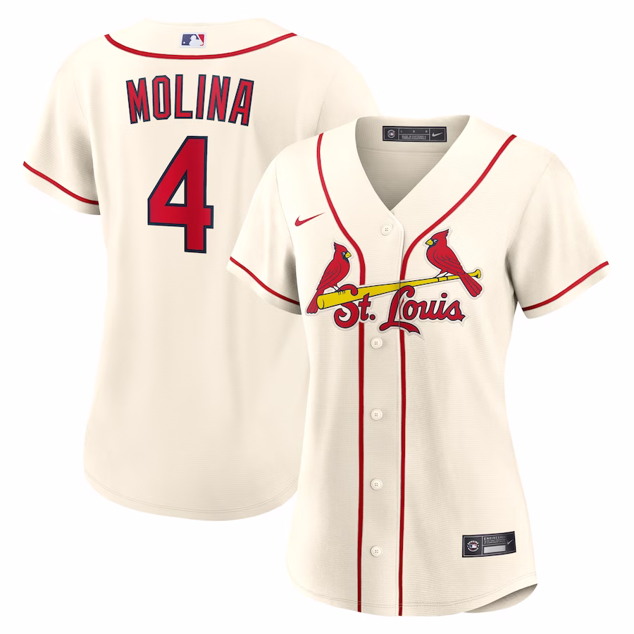 Women's St. Louis Cardinals Yadier Molina Nike Cream Alternate Replica Player Jersey - ujerseystore