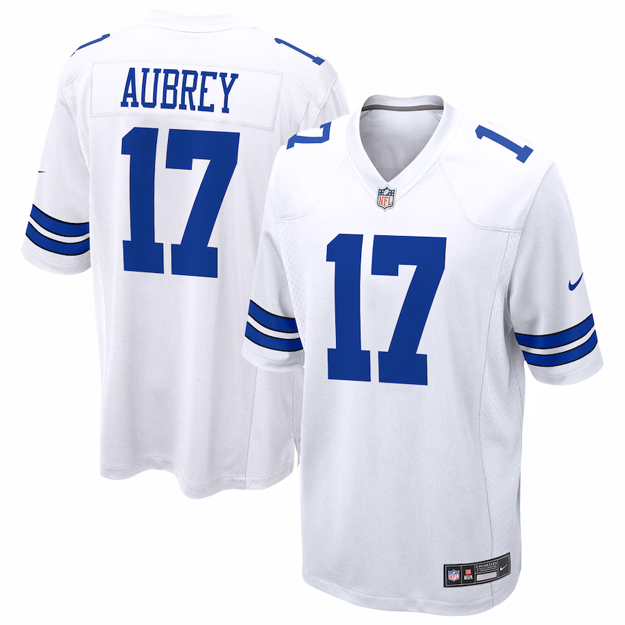 Men's Dallas Cowboys Brandon Aubrey Nike White Game Jersey - ujerseystore