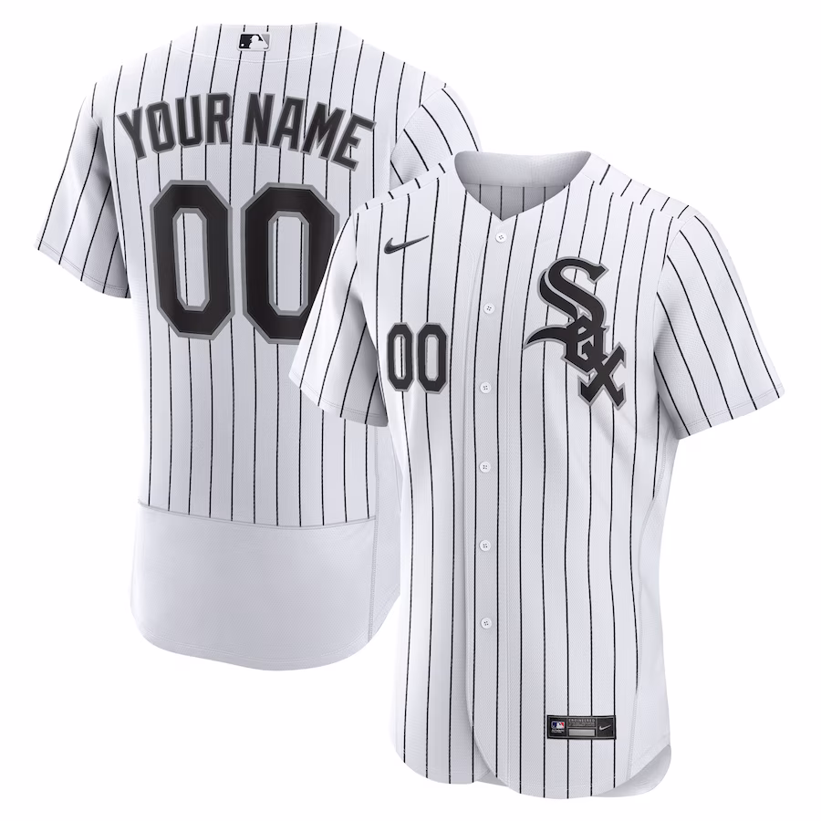 Men's Chicago White Sox Nike White Home Authentic Custom Jersey - ujerseystore