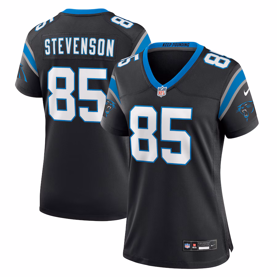 Women's Carolina Panthers Marquez Stevenson Nike  Black Team Game Jersey - ujerseystore