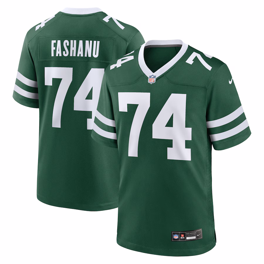 Men's New York Jets Olu Fashanu Nike Gotham Green Player Game Jersey - ujerseystore