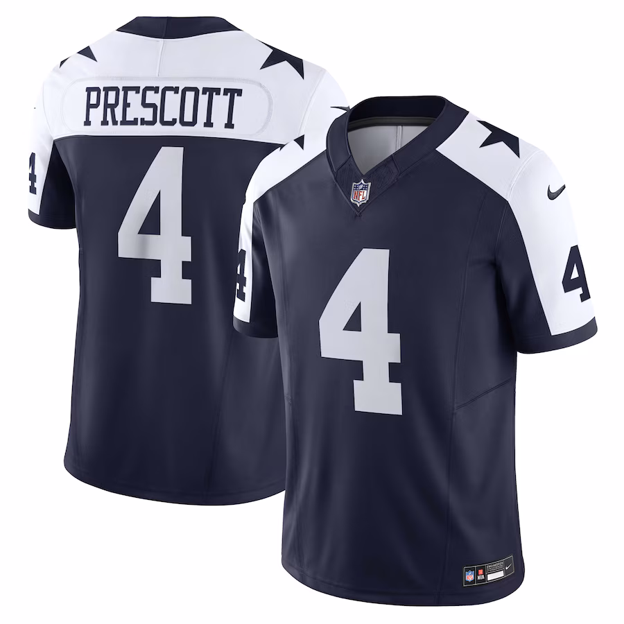 Men's Dallas Cowboys Dak Prescott Nike Navy Vapor F.U.S.E. Limited Jersey - ujerseystore