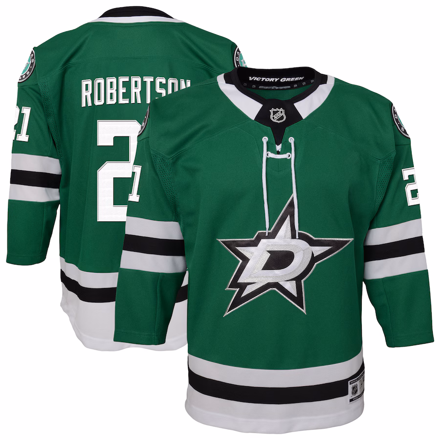 Youth Dallas Stars Jason Robertson Kelly Green Home Premier Player Jersey - ujerseystore