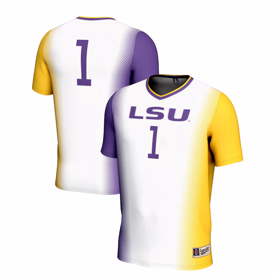 Youth GameDay Greats White #1 LSU Tigers  Lightweight Women's Soccer Jersey - ujerseystore