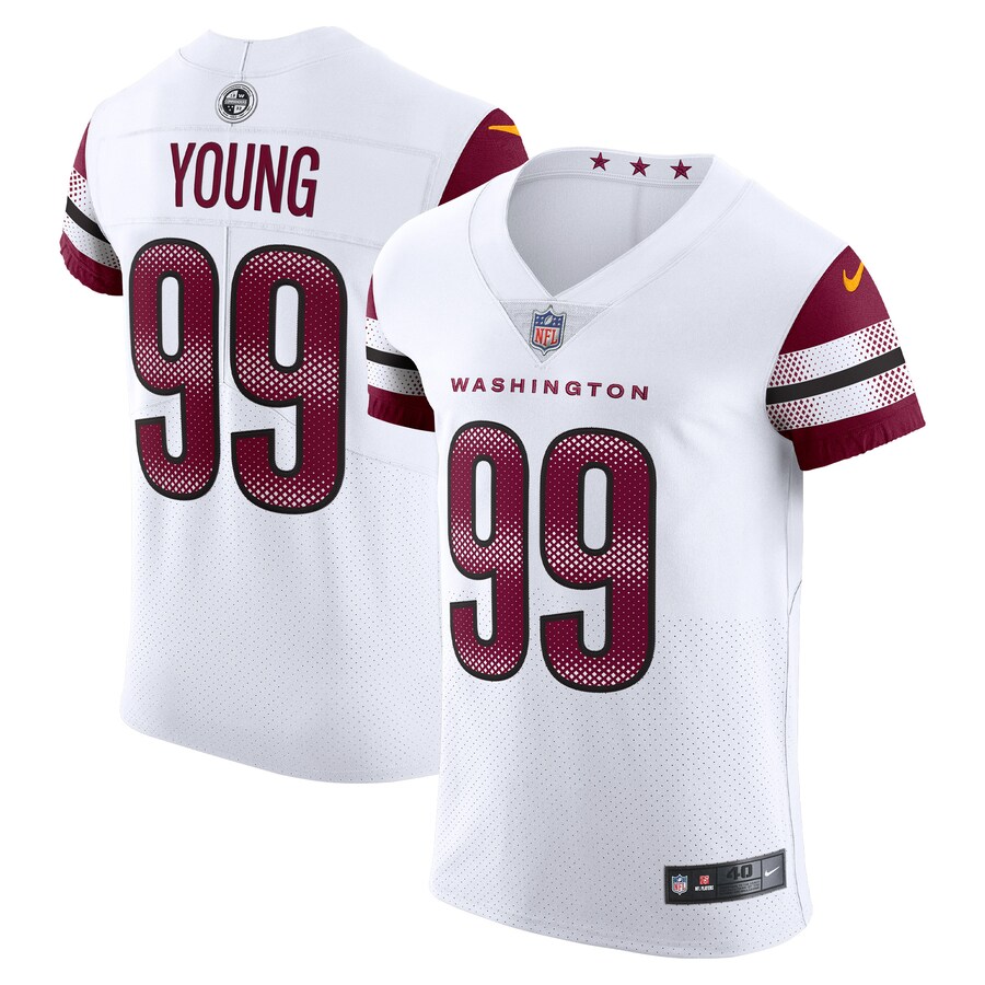 Men's Washington Commanders Chase Young Nike White Vapor Elite Jersey - ujerseystore
