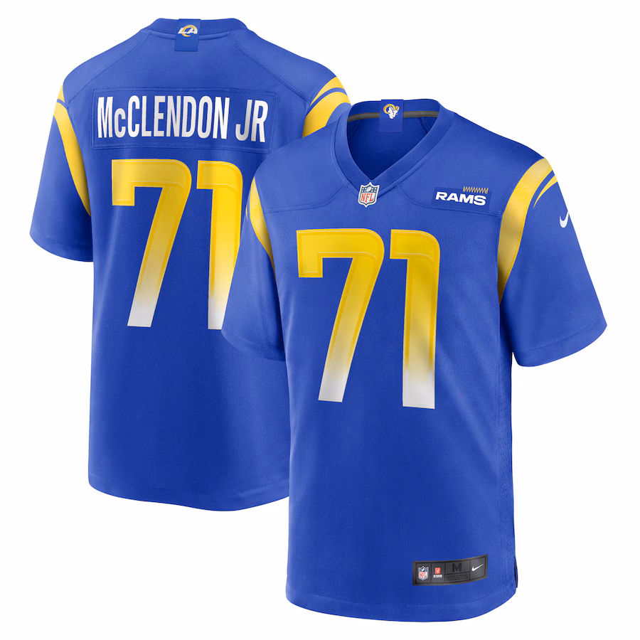 Men's Los Angeles Rams Warren McClendon Jr. Nike Royal Team Game Jersey - ujerseystore