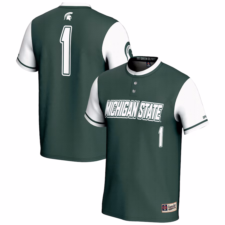 GameDay Greats #1 Green Michigan State Spartans Lightweight Softball Jersey - ujerseystore