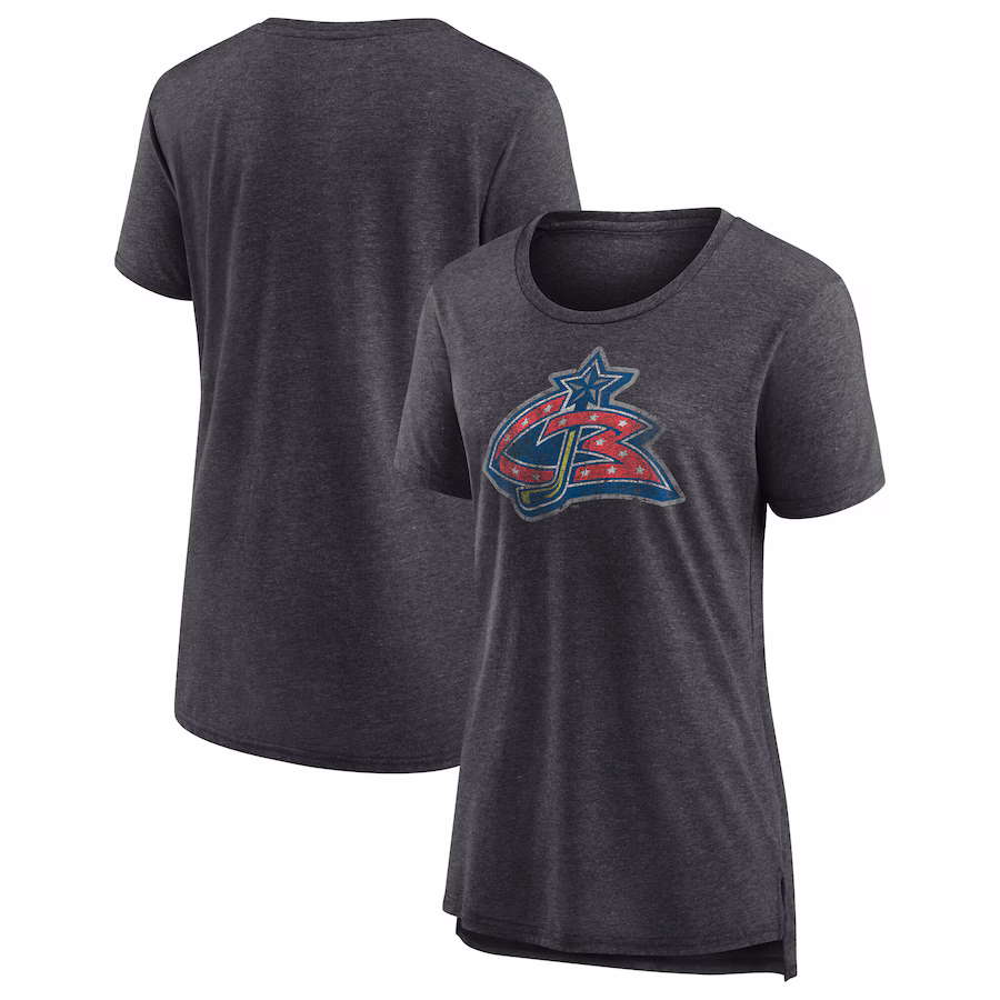 Women's Columbus Blue Jackets Fanatics Heather Charcoal Special Edition 2.0 Modern T-Shirt - ujerseystore