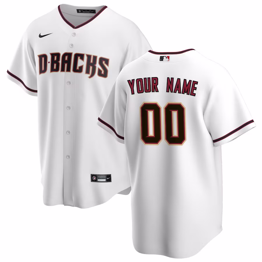 Men's Arizona Diamondbacks Nike White Home Replica Custom Jersey - ujerseystore