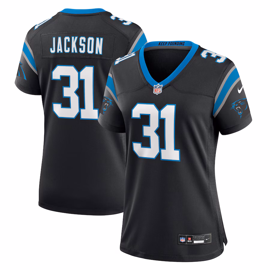 Women's Carolina Panthers Lamar Jackson Nike  Black  Game Jersey - ujerseystore