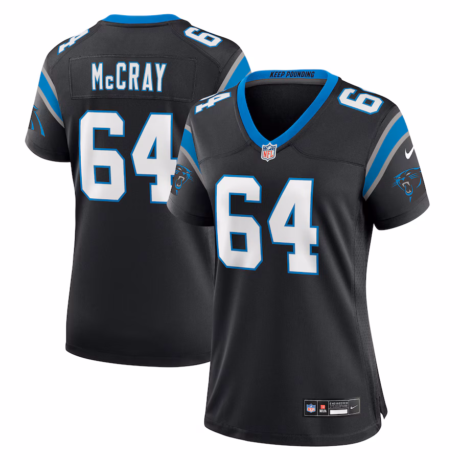 Women's Carolina Panthers Justin McCray Nike Black Team Game Jersey - ujerseystore