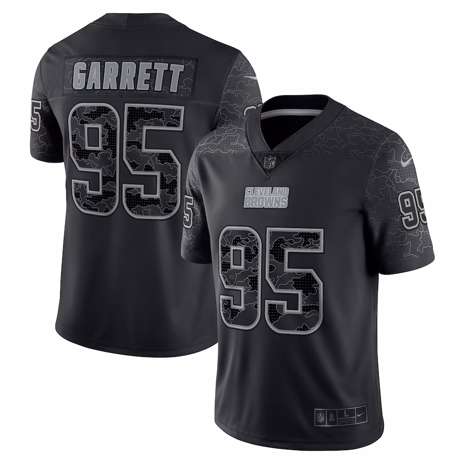 Men's Cleveland Browns Myles Garrett Nike Black RFLCTV Limited Jersey - ujerseystore
