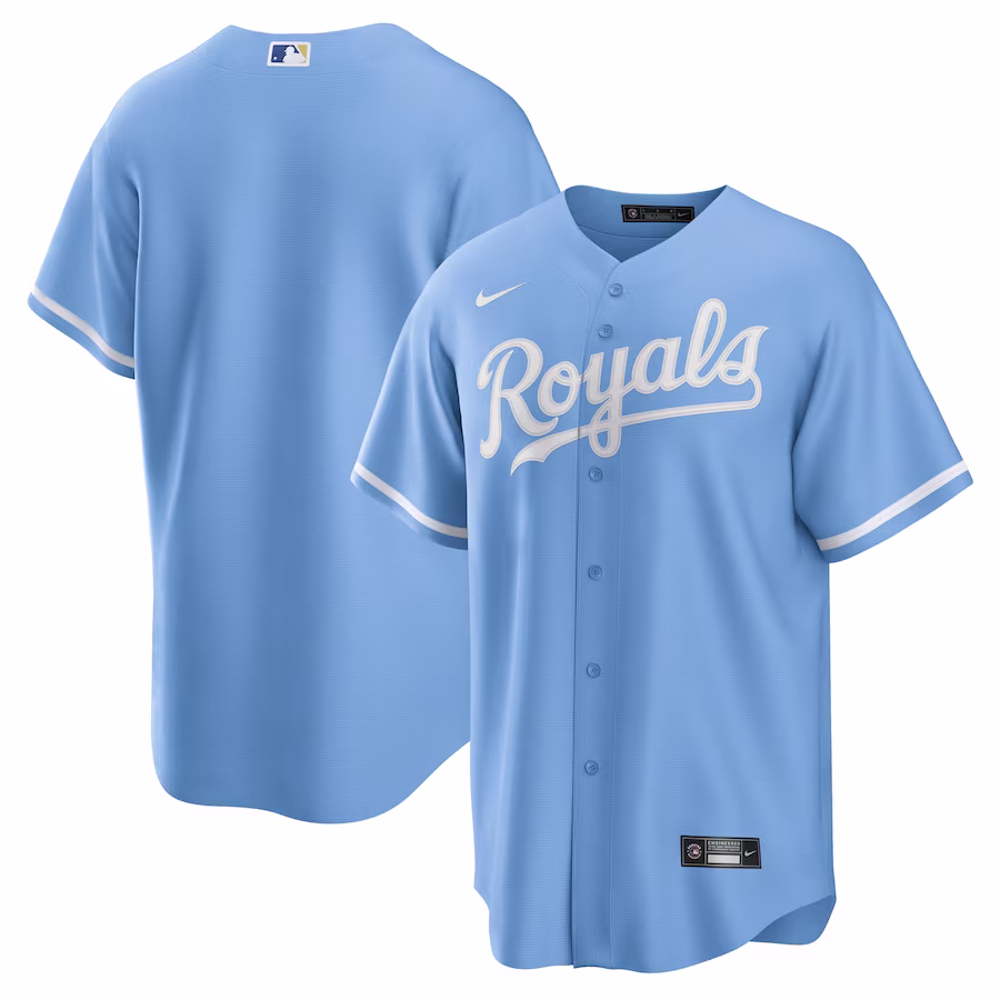 Men's Kansas City Royals Nike Light Blue Alternate Replica Team Logo Jersey - ujerseystore