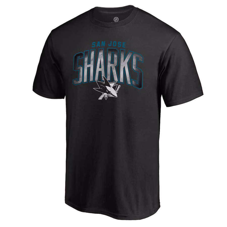 Men's San Jose Sharks Black Arch Smoke T-Shirt - ujerseystore