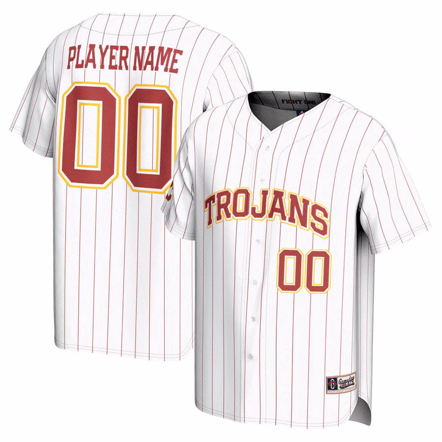 USC Trojans GameDay Greats NIL Pick-A-Player Baseball Lightweight Jersey - White - ujerseystore