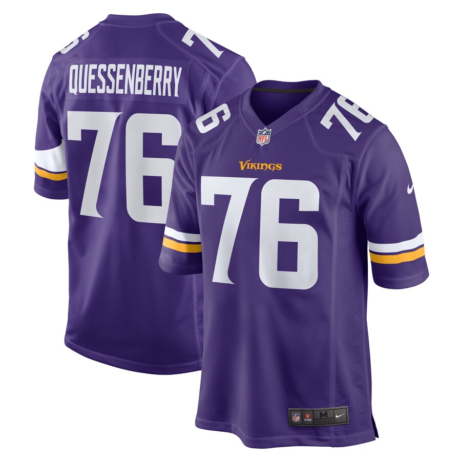 Men's Minnesota Vikings David Quessenberry Nike  Purple Team Game Jersey - ujerseystore