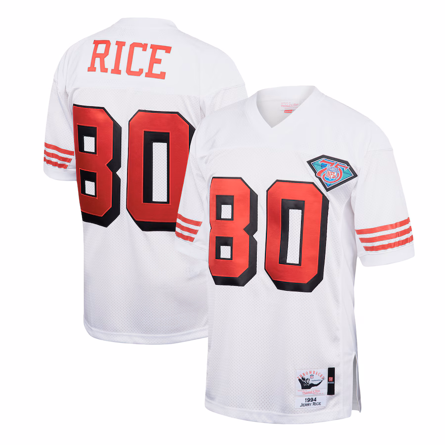 Men's San Francisco 49ers 1994 Jerry Rice Mitchell & Ness White Authentic Throwback Retired Player Jersey - ujerseystore