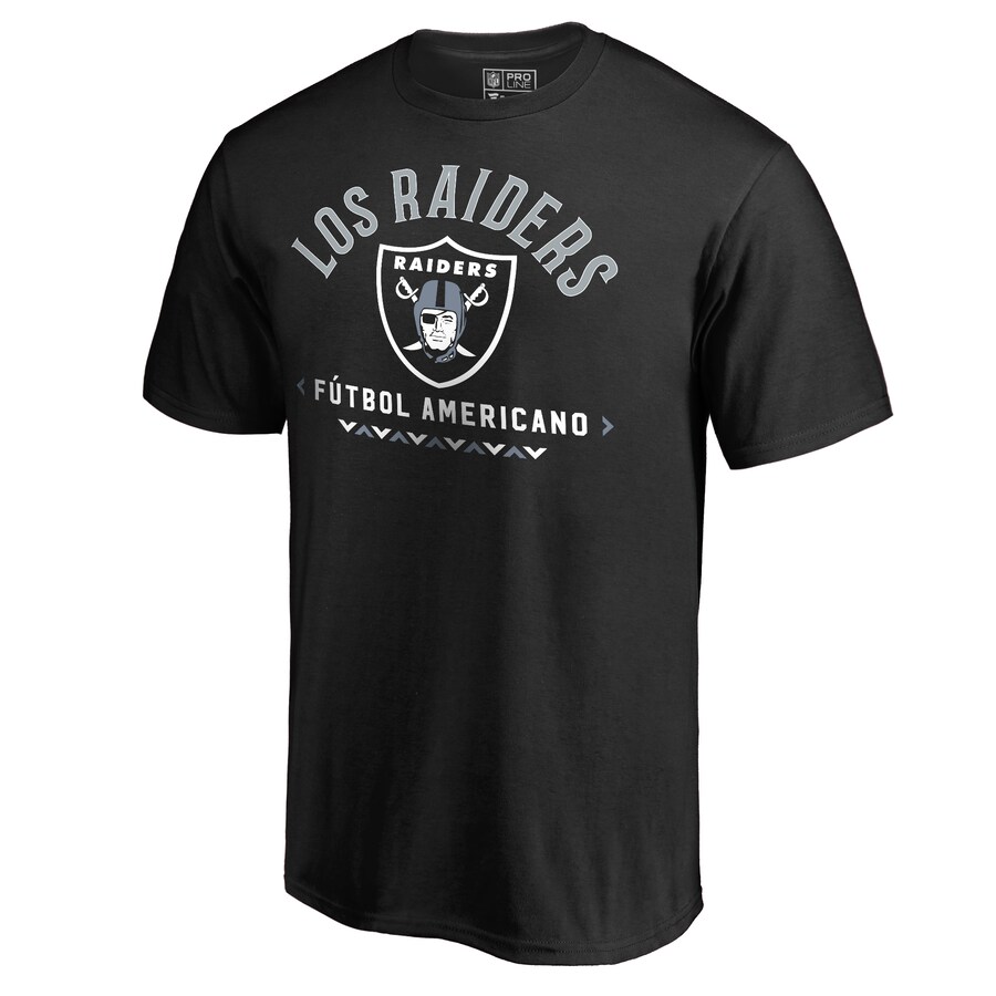 Men's Las Vegas Raiders Black Futbol Americano T-Shirt - ujerseystore