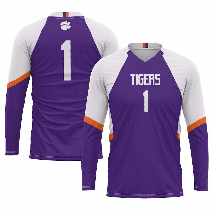 Youth GameDay Greats #1 Purple Clemson Tigers Lightweight Women's Volleyball Jersey - ujerseystore