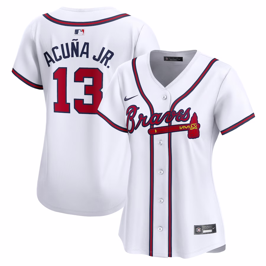 Women's Atlanta Braves Ronald Acuna Nike White Home Limited Player Jersey - ujerseystore