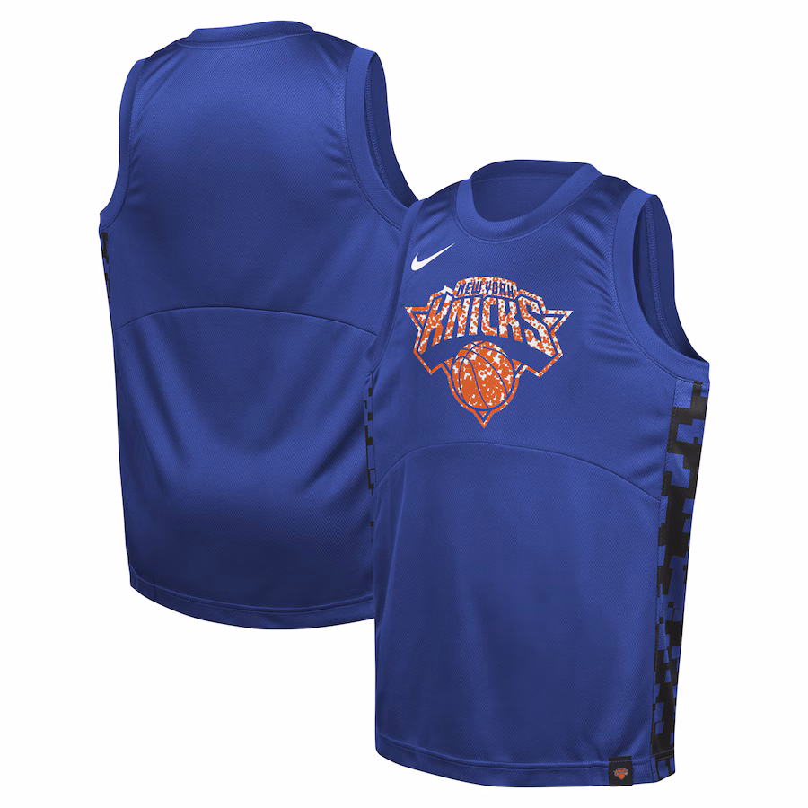 Youth New York Knicks  Nike Blue Courtside Starting Five Team Jersey - ujerseystore