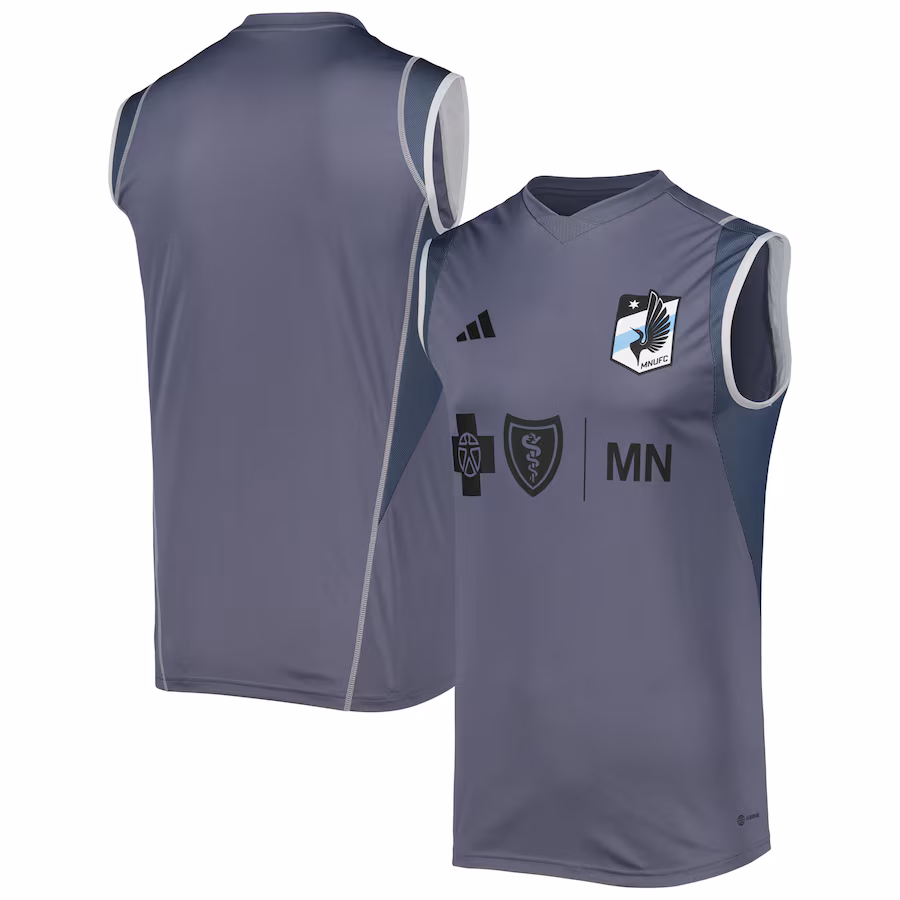 Men's Minnesota United FC adidas Gray 2023 On-Field Sleeveless Training Jersey - ujerseystore