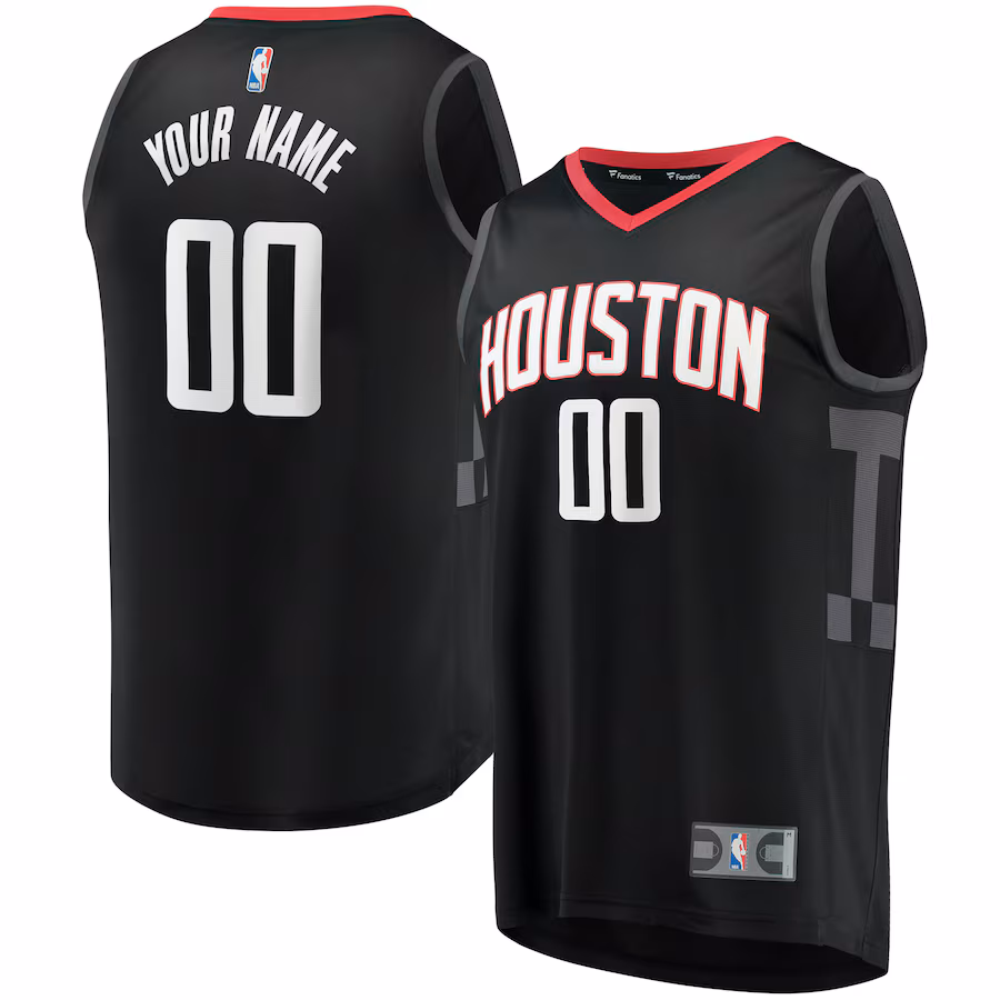 Men's Houston Rockets Fanatics Black Fast Break Replica Custom Jersey - Statement Edition - ujerseystore
