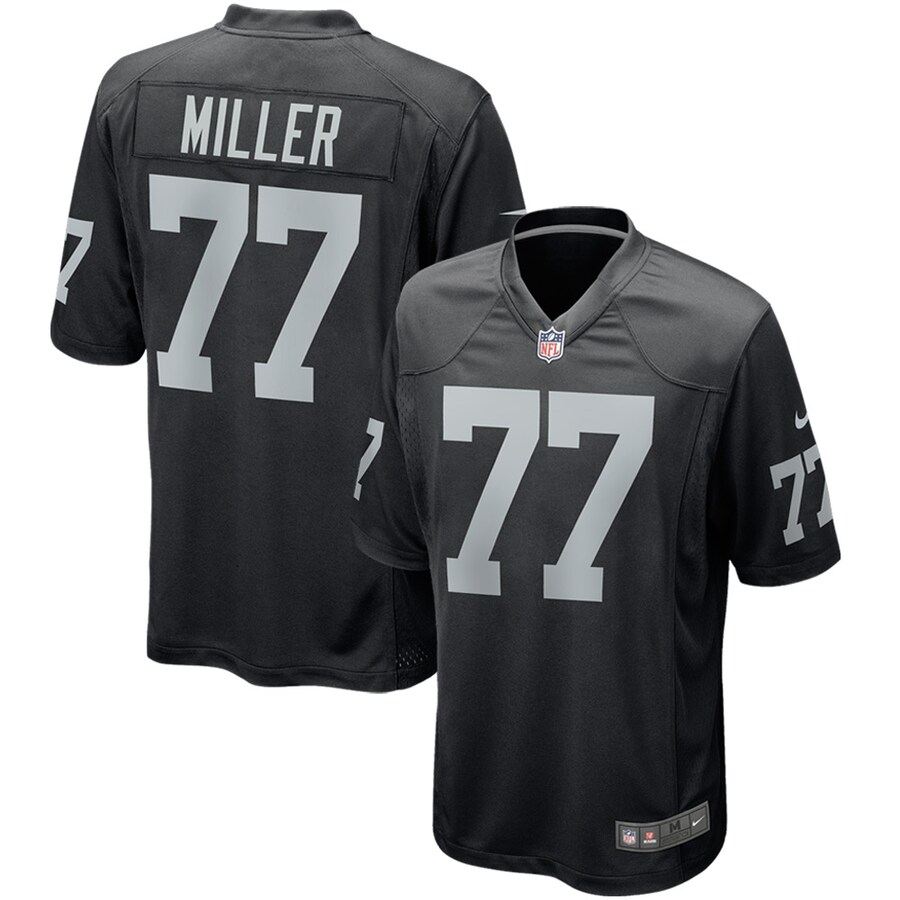 Men's Las Vegas Raiders Kolton Miller Nike Black Game Player Jersey - ujerseystore