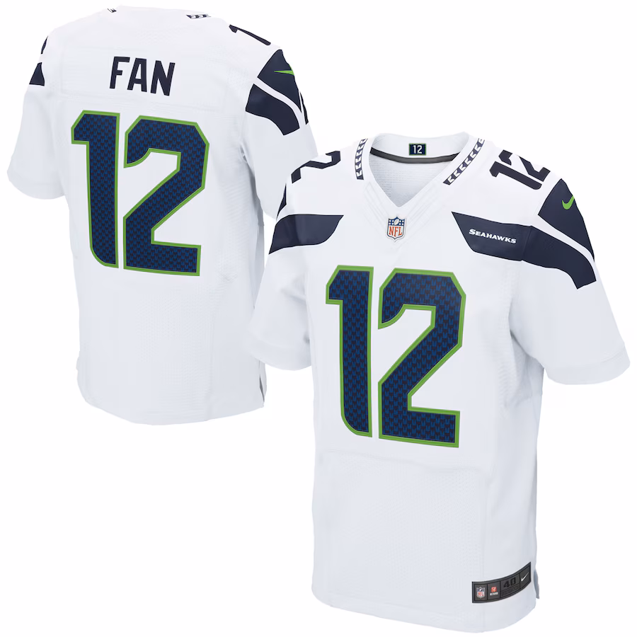 Mens Seattle Seahawks 12s Nike White Elite Jersey - ujerseystore