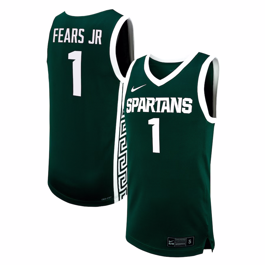Jeremy Fears Jr. Michigan State Spartans Nike NIL Basketball Replica Player Jersey - Green - ujerseystore