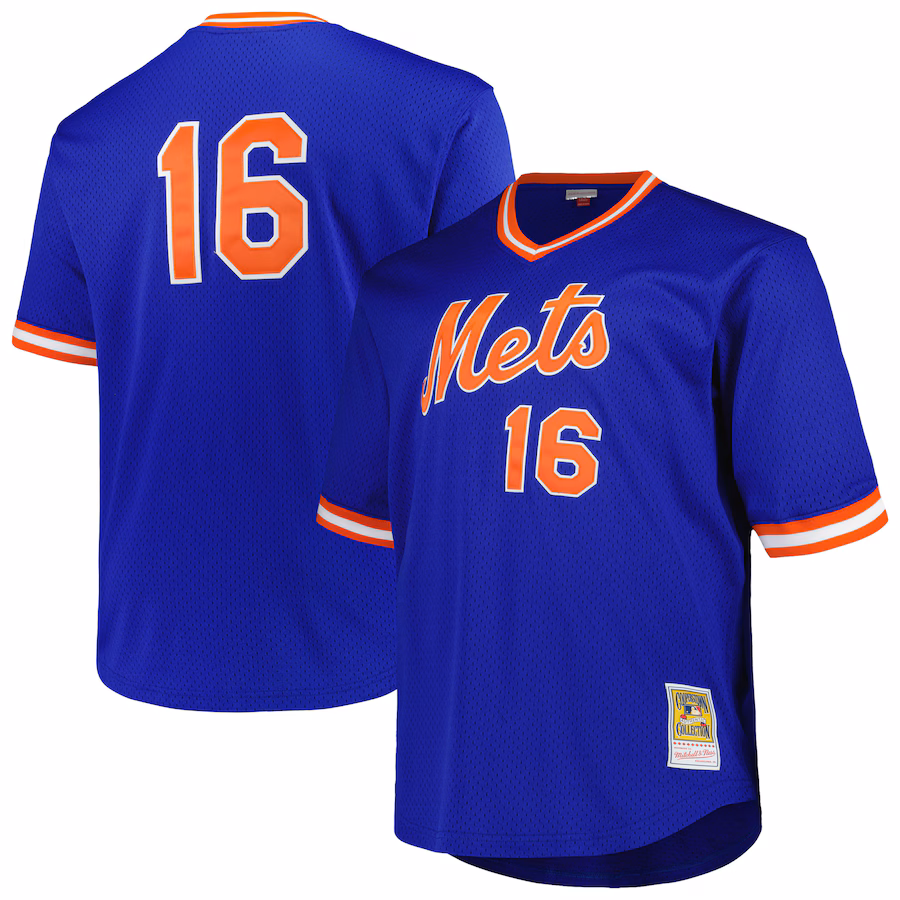 Men's New York Mets Dwight Gooden Profile Royal Big & Tall Cooperstown Collection Mesh Batting Practice Jersey - ujerseystore