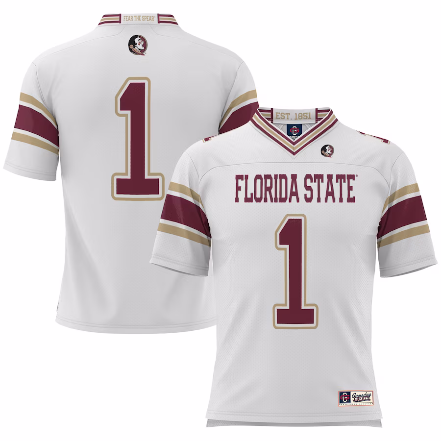 #1 Florida State Seminoles GameDay Greats Football Jersey - White - ujerseystore