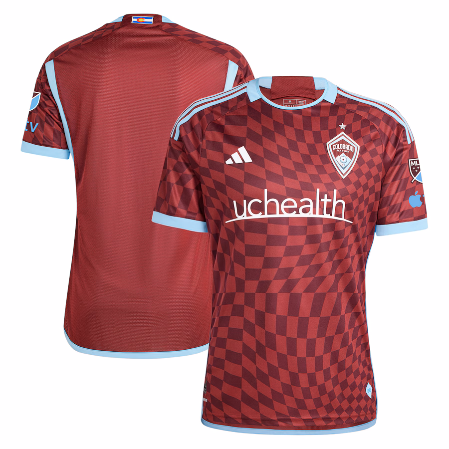 Men's Colorado Rapids  adidas Burgundy 2024 One Flag Kit Authentic Jersey - ujerseystore