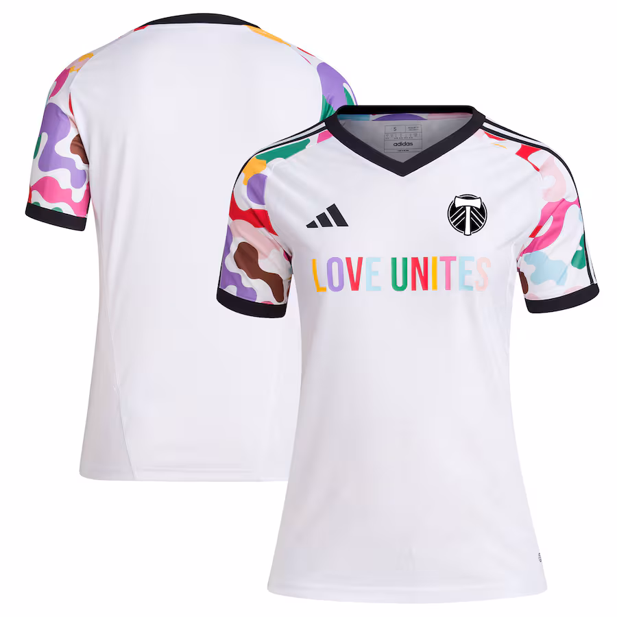 Women's Portland Timbers adidas White 2023 Pride Pre-Match Top - ujerseystore
